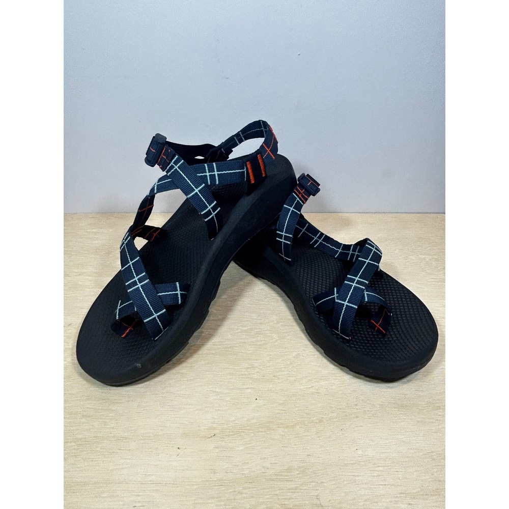 Chaco Z Cloud 2 Mens 11 Navy Blue Grid Toe Loop Strappy Hiking Sandals J106523